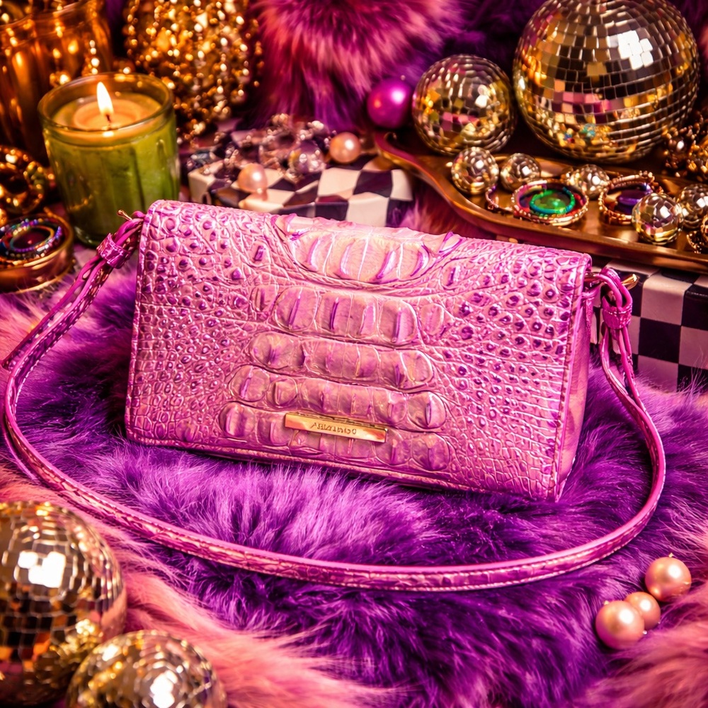 Brahmin Minuette Purple Iris Melbourne Purse Crossbody Bag